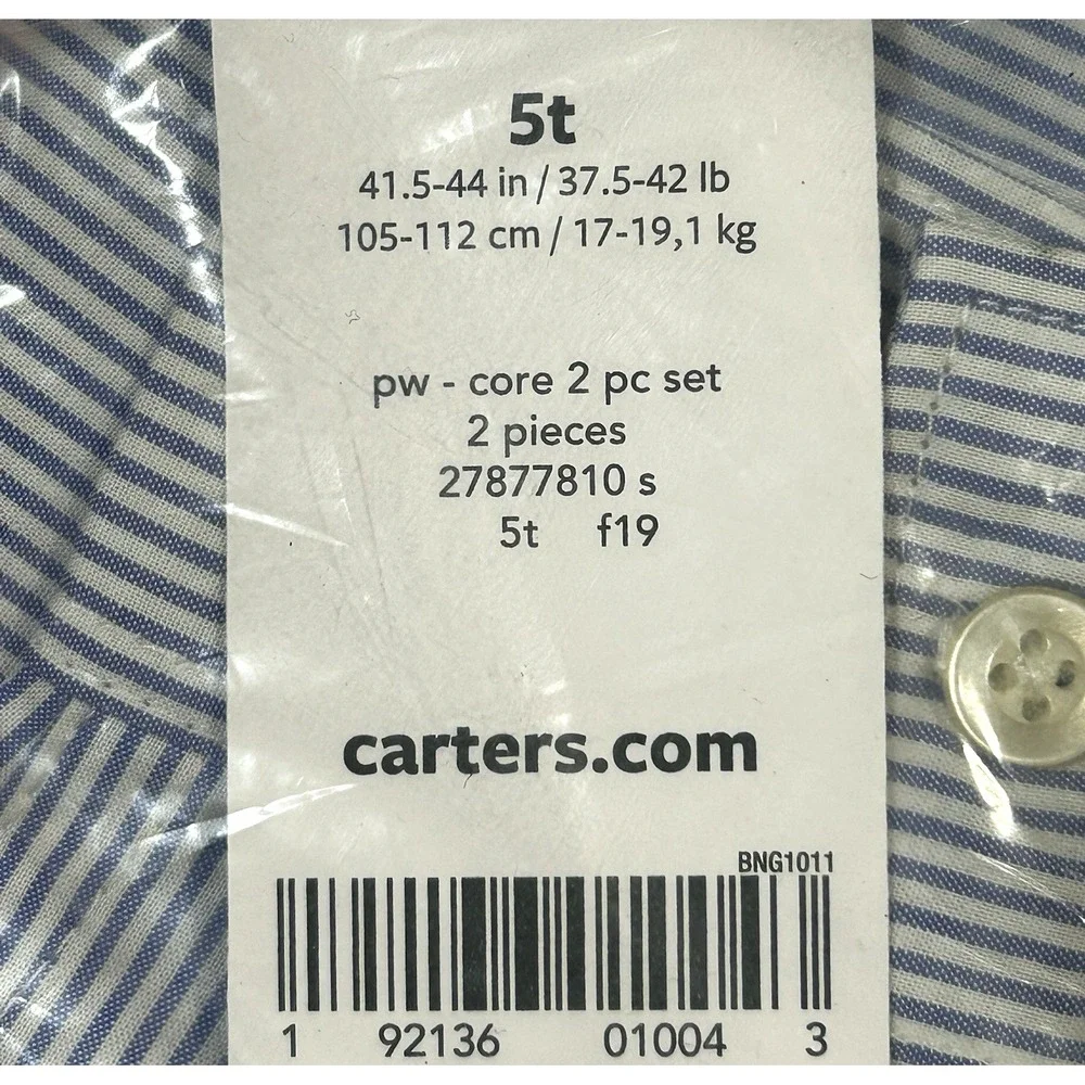 Carter's Toddler Boys Casual Pants & Shirt Outfit Set Size 5T Long Sleeves Top‎